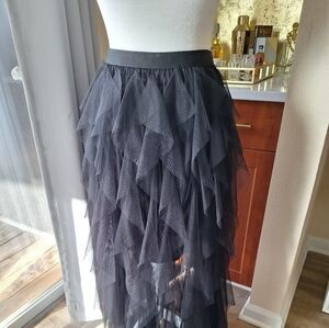 Elegant Black Layered Tulle Skirt/Dress